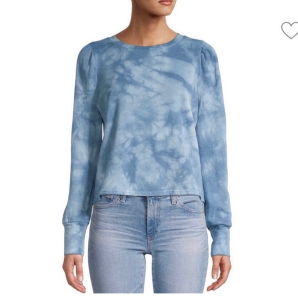 NWT! BB Dakota by Steve Madden Puff Shoulder Tie-Dye Sweatshirt - Picture 2 of 7